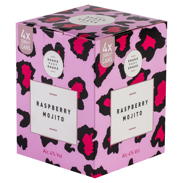 Shake Baby Shake -  Raspberry Mojito 4% ABV 4x 250ml Cans