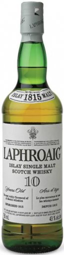 Laphroaig 10 Year Old Islay Single Malt Scotch Whiskey 700 ml, 40% ABV