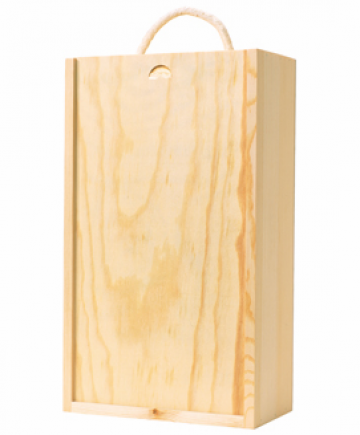 2 bottle wooden box
