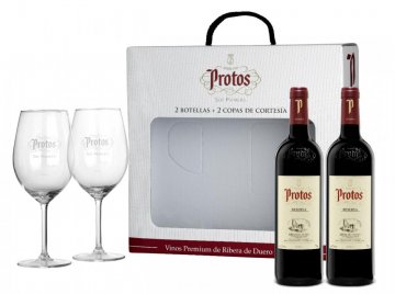 protos reserva gift box (2 x 750ml bottles + 2 x branded glasses)