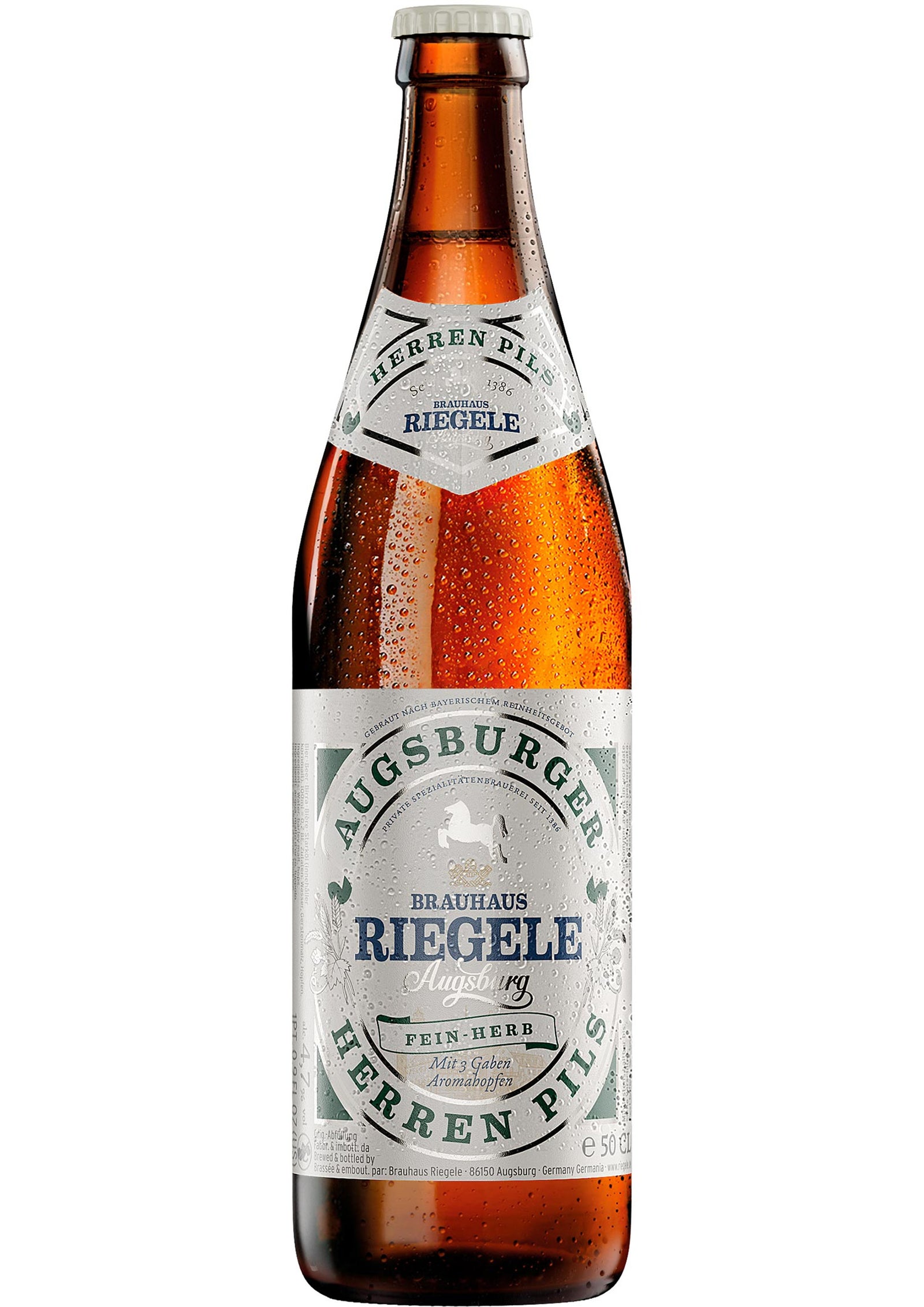 Riegele Augsburger Herren Pils 4.7% ABV 500ml Bottle
