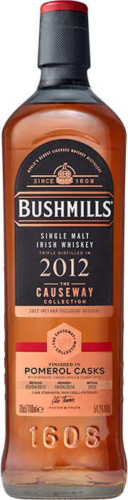 Bushmills - Causeway Series Pomerol Cask Limited Edition Single Malt Irish Whiskey 2012 700 ml, 54.2% ABV