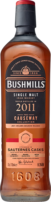 Bushmills - Causeway Series Sauternes Cask Limited Edition Single Malt Irish Whiskey 2011 700 ml, 56.3% ABV