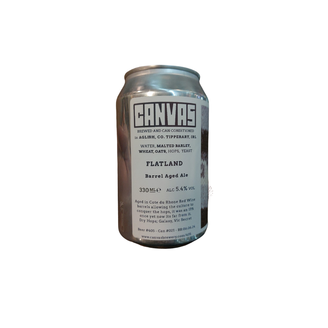 Canvas Brewery- Flatland Barrel Aged Ale 5.4% ABV 330ml Can