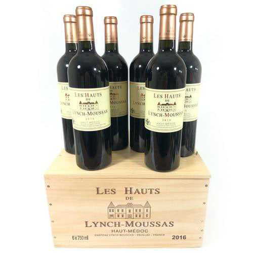 Les Hautes De Lynch Moussas 2016 6 Bottle Wooden Case